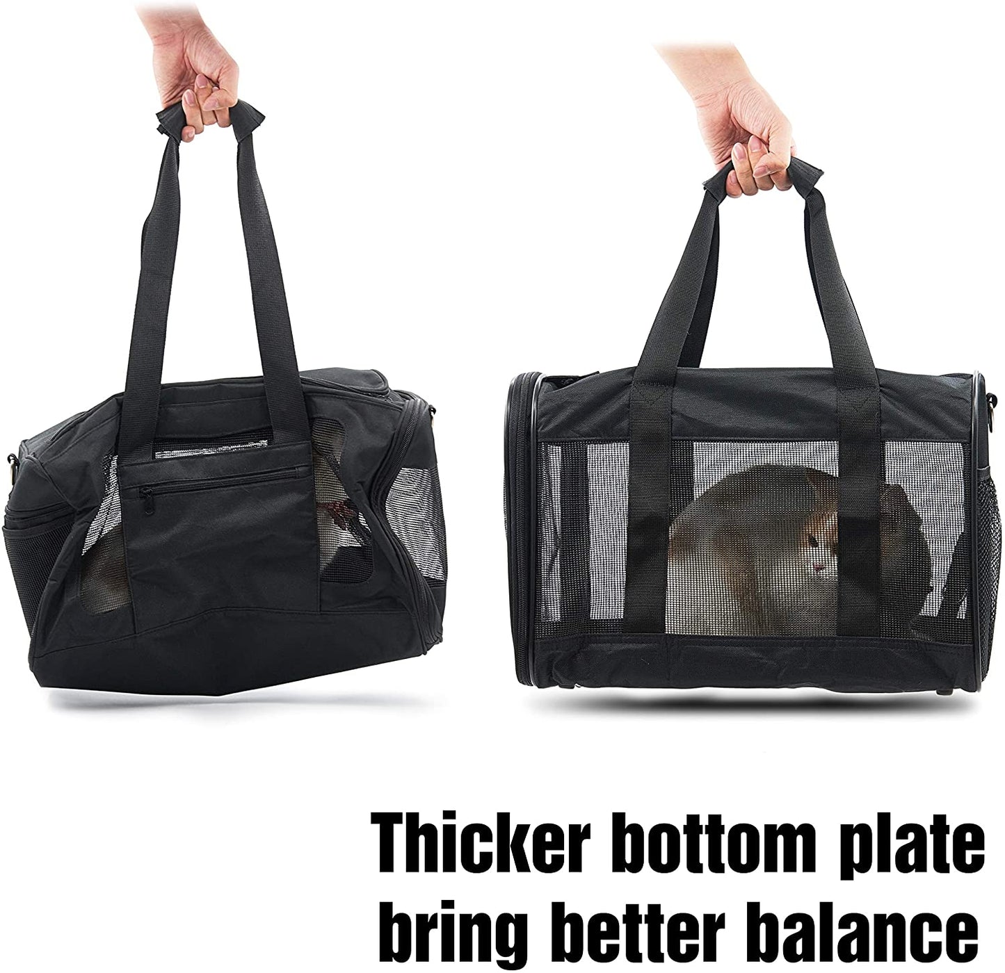 Scratchme Pet Travel Carrier Soft Sided Portable Bag for Cats, Small Dogs, Kittens or Puppies, Collapsible, Durable, Airline Approved, Carry Your Pet with You Safely and Comfortably (M)