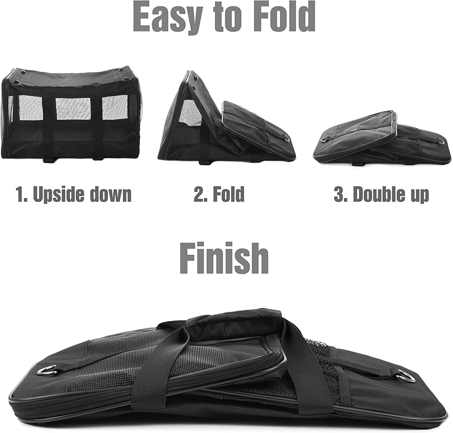 Scratchme Pet Travel Carrier Soft Sided Portable Bag for Cats, Small Dogs, Kittens or Puppies, Collapsible, Durable, Airline Approved, Carry Your Pet with You Safely and Comfortably (M)