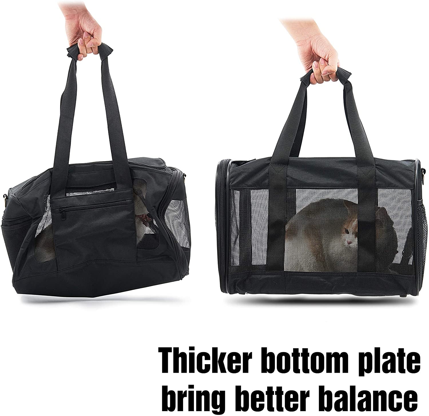 Scratchme Pet Travel Carrier Soft Sided Portable Bag for Cats, Small Dogs, Kittens or Puppies, Collapsible, Durable, Airline Approved, Carry Your Pet with You Safely and Comfortably (M)