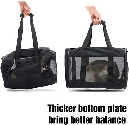 Scratchme Pet Travel Carrier Soft Sided Portable Bag for Cats, Small Dogs, Kittens or Puppies, Collapsible, Durable, Airline Approved, Carry Your Pet with You Safely and Comfortably (M)