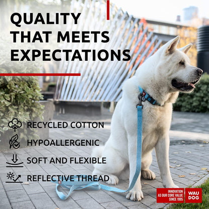 Reflective Cotton Dog Collar Eco Friendly Alt to Nylon Collar for Small Medium and Large Dogs Pet Collar with QR ID Tag Puppy Collar for Large Breed Dogs Adjustable Male Female Dog Collar
